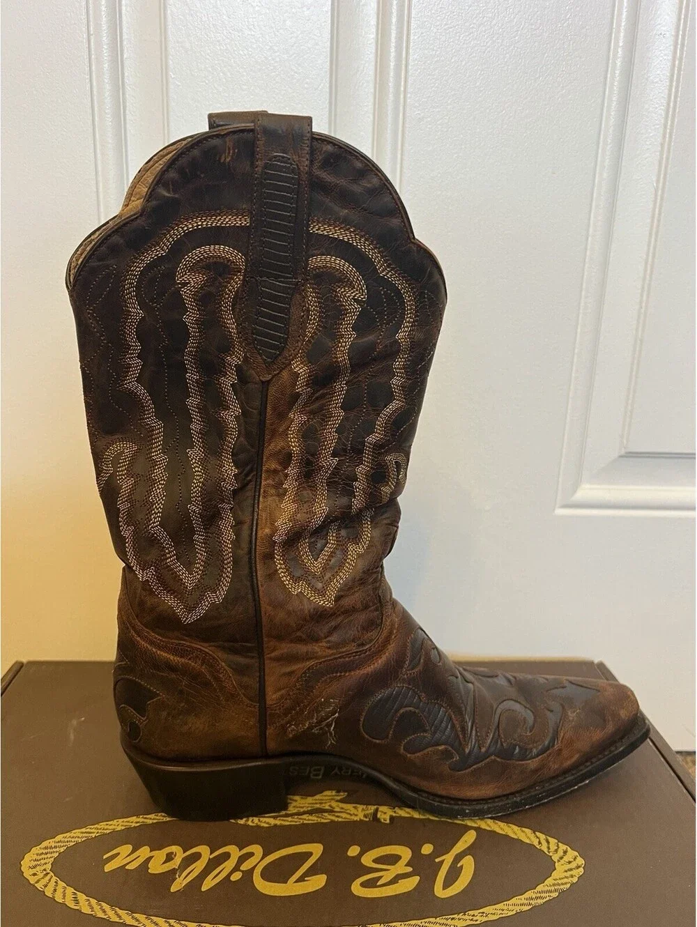 JB Dillon Cowboy brown Mens’ Boots USA size 10.5.